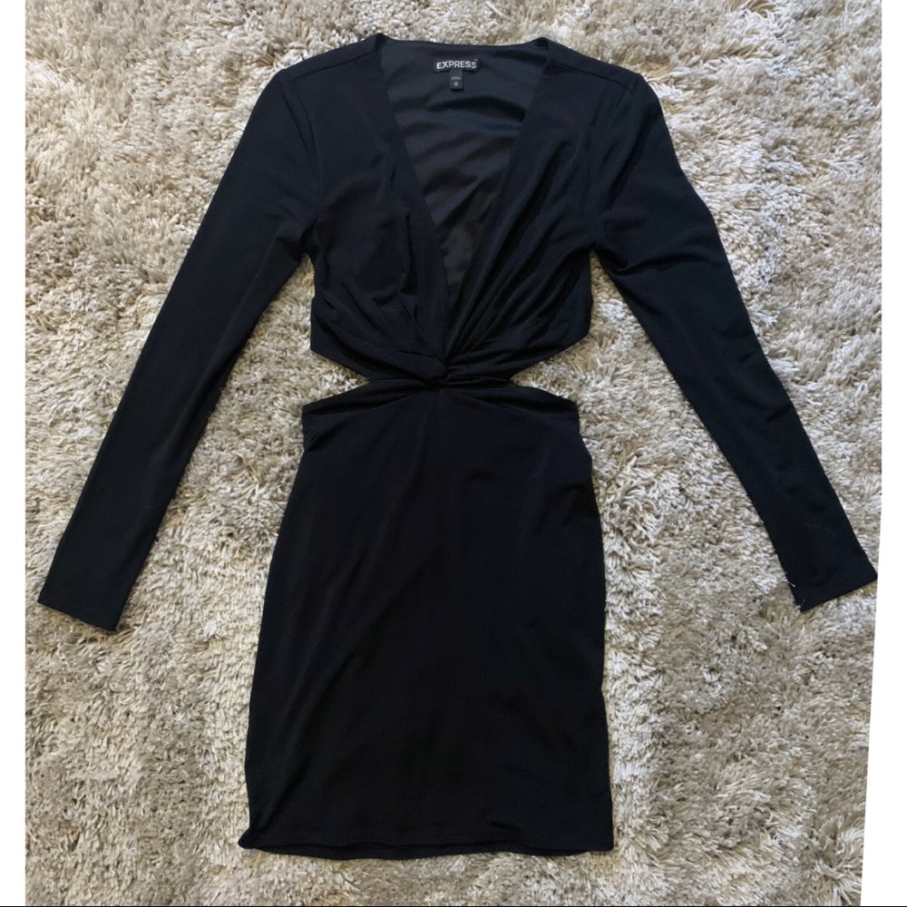 Sexy Open Back Black Dress